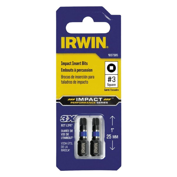 IRWIN® - Impact Performance Series™ #3 SAE Black Oxide Square Recess Bits (2 Pieces)