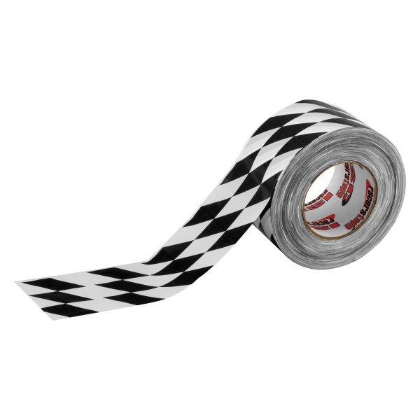 ISC Racers Tape® - 1000' x 3" White/Black Checkerboard Barrier Tape