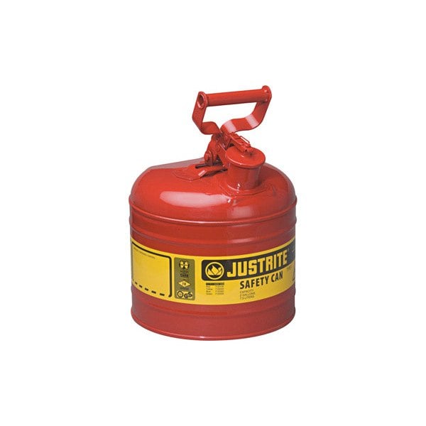 Justrite® 7120100 - 2 gal. Red Type I Steel Flammable Liquids Safety ...