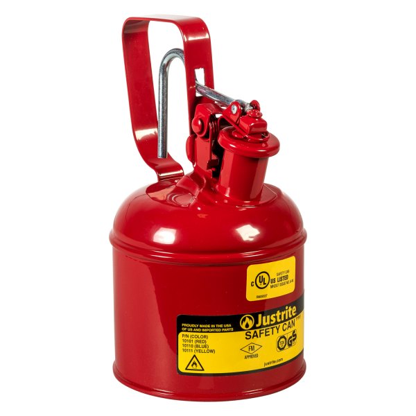 Justrite® - 1 qt Red Type I Safety Can with Trigger-Handle