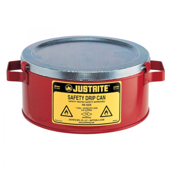 Justrite® - 1 gal Red Drip Can with Handles