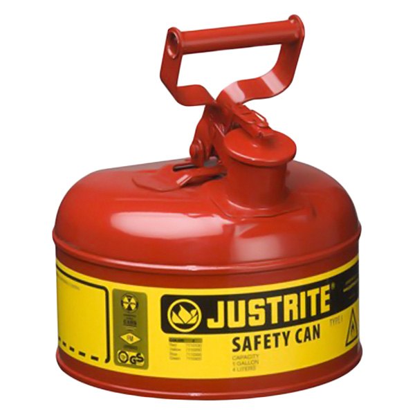 Justrite® - 1 gal Red Type I Steel Flammable Liquids Safety Can