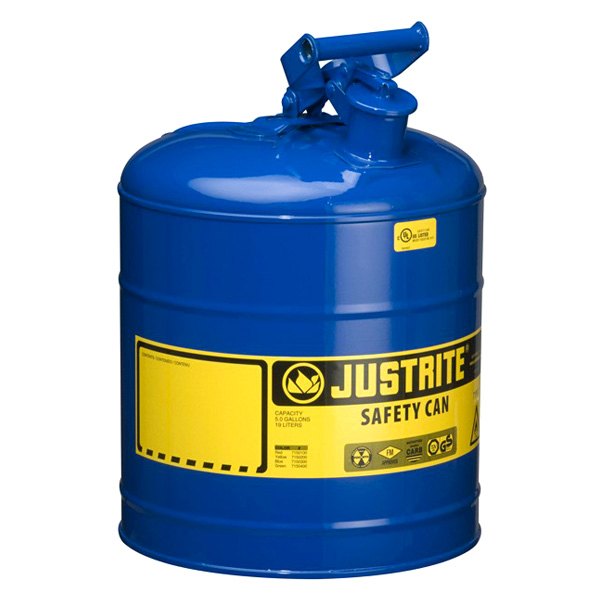 Justrite® - 5 gal Blue Type I Steel Kerosene Liquids Safety Can