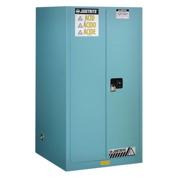 Justrite® - Sure-Grip™ EX 60 gal Blue Corrosives Acids Steel Safety Cabinet with 2 Self-Close Doors