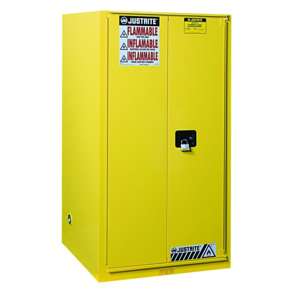 Justrite® - Sure-Grip™ EX 96 gal Yellow Combustibles Safety Cabinet with 2 Self-Close Doors