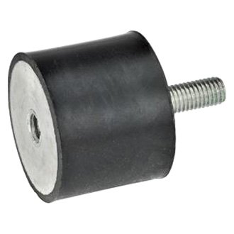 Inch Size 2 Diameter JW Winco 352.1-51-41-3//8-55 Series GN 352.1 Rubber Cylindrical Vibration and Shock Absorption Mount with Threaded Stud 1.63 Height