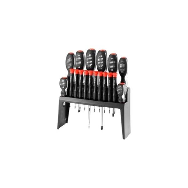 K-Tool International® - 18-piece Multi Material Handle Standard & Precision Torx/Phillips/Slotted Mixed Screwdriver Set