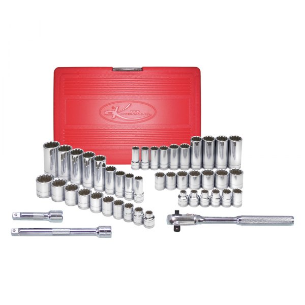 K-Tool International® - 3/8" Drive SAE/Metric Ratchet and Socket Set, 45 Pieces