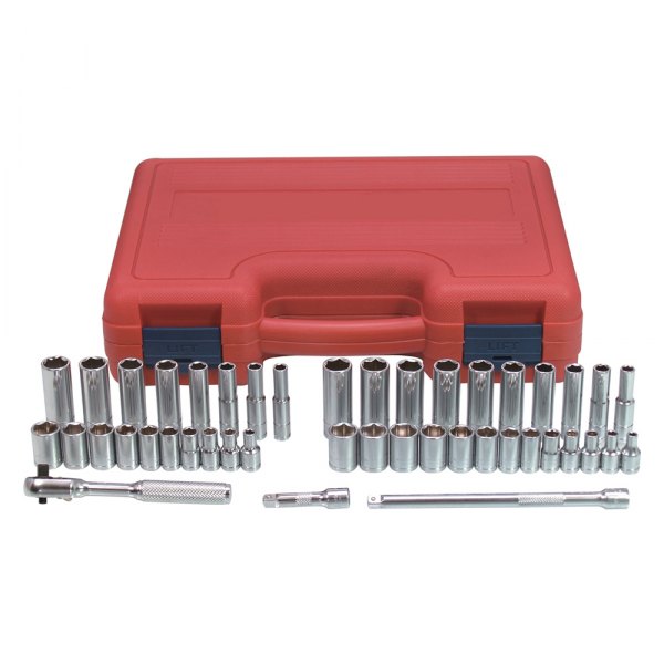 K-Tool International® - 1/4" Drive 6-Point SAE Ratchet and Socket Set, 44 Pieces