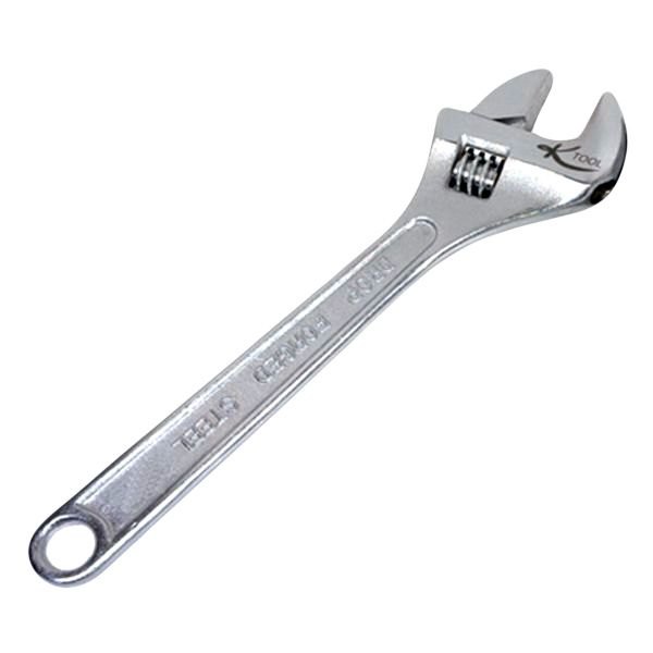 K-Tool International® - 1/2" x 4" OAL Chrome Plain Handle Adjustable Wrench