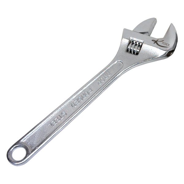 K-Tool International® - 1-7/8" x 15" OAL Chrome Plain Handle Adjustable Wrench
