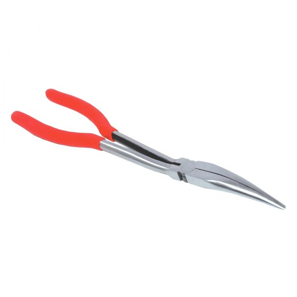 K-Tool International® - 11" Box Joint Bent Jaws Dipped Handle Long Reach Needle Nose Pliers