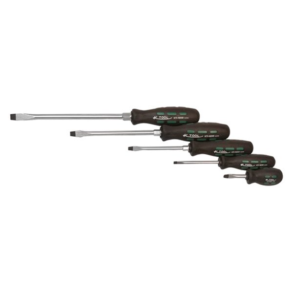 K-Tool International® - 5-piece 1/4" to 3/8" Multi Material Handle Slotted Screwdriver Set