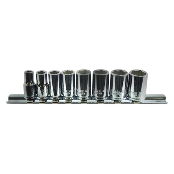 K-Tool International® - 1/4" Drive 6-Point Metric Shallow Socket Set 8 Pieces