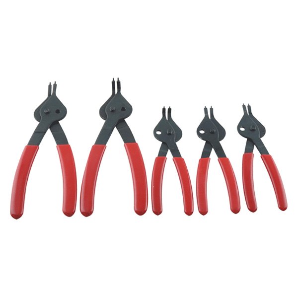 K Tool 55001 Snap Ring Pliers Set, 5 Piece, Short and Long, Small and  Large, Straight and Bent Tips