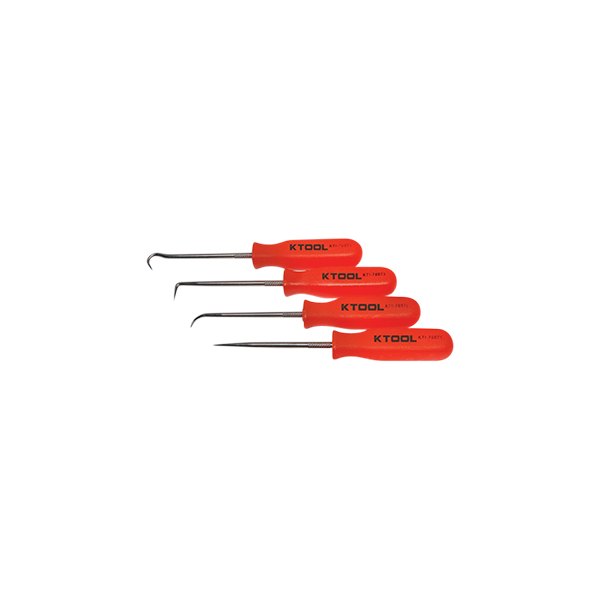 K-Tool International® - 4-piece 5-1/4" Neon Orange Mini Hook and Pick Set