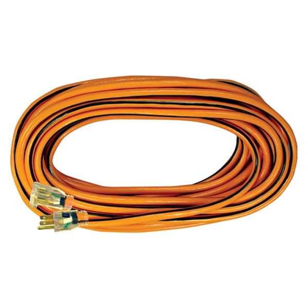 K-Tool International® - Orange and Black Heavy Duty Extension Cord with Single Outlet and Lighted End (50', 14 AWG)