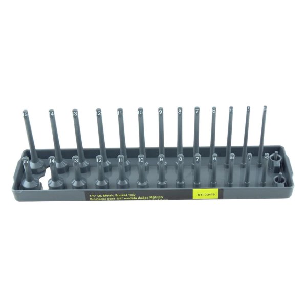 K-Tool International® - 1/4" Drive Metric 28-Slot Gray Socket Tray