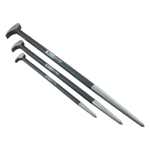 K-Tool International® - 3-piece 12" to 20" Lady Foot End Rolling Head Pry Bar Set