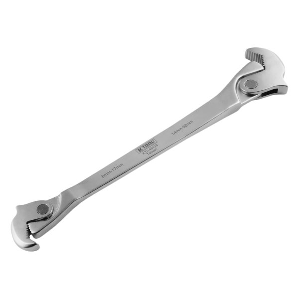 K-Tool International® - 17 and 32 mm Serrated Jaws Double End Rapid Pipe Wrench