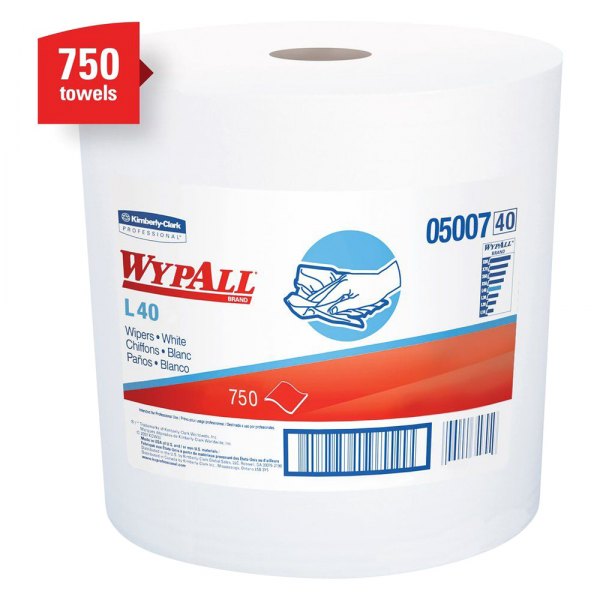 Kimberly Clark® - WypAll™ L40 12.5" x 13.4" White Utility Wipers Roll