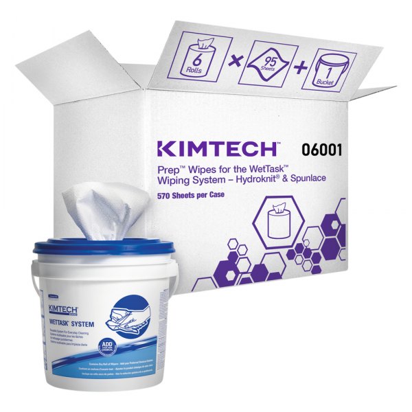 Kimberly Clark® - Kimtech™ Wettask™ 570 Pieces 6" x 12" White Wipers Refill