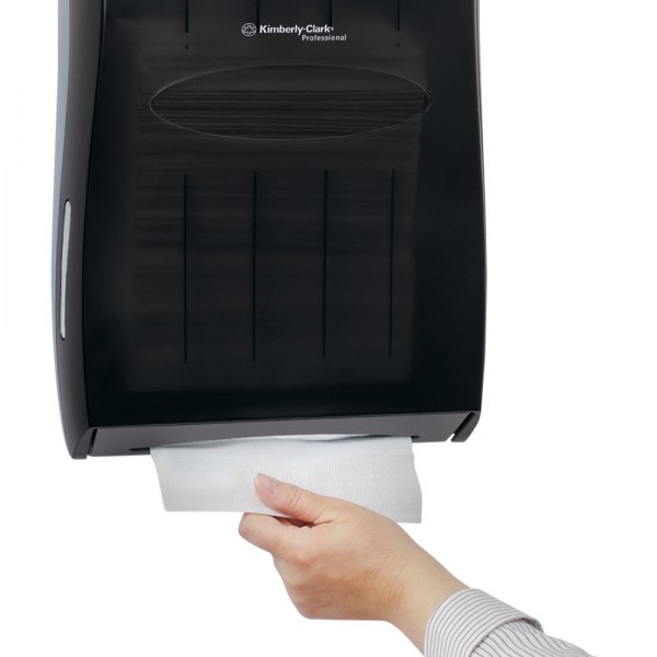 Kimberly Clark® - 13.3" x 5.9" x 18.9" Black Universal Folded Towel Dispenser