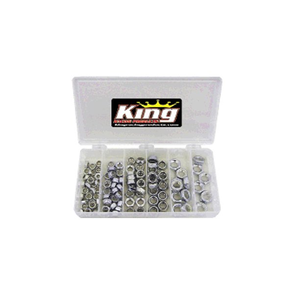 King Racing® - 1/2" Steel Zinc Plated Nut Nylock Kit (105 Pieces)