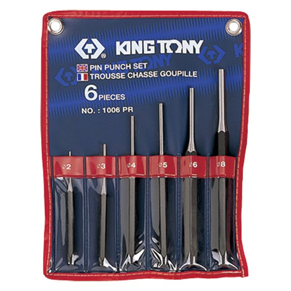 KING TONY® - 6-piece 2 to 8 mm Pin Punch Set