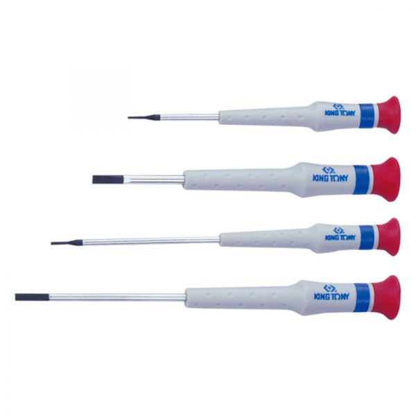 King Tony® - 0.6 mm x 1-9/16" Dipped Handle Precision Slotted Screwdriver