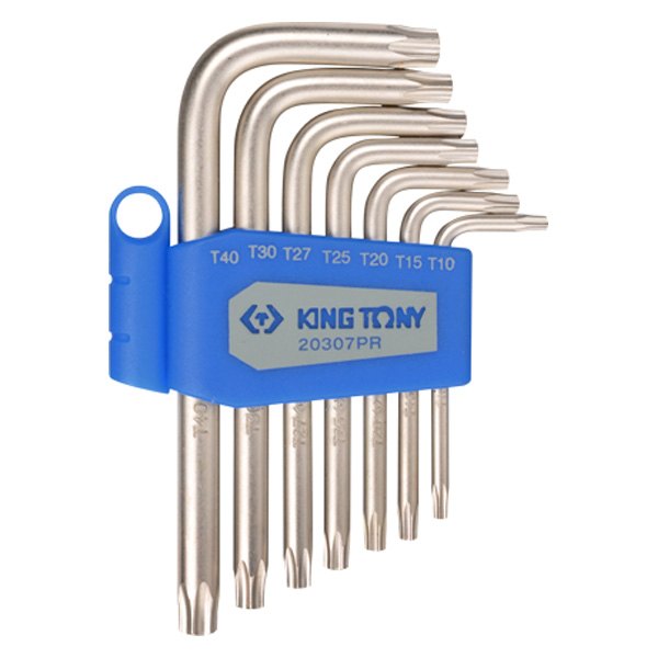 KING TONY® - 7-Piece T10 to T40 Long Arm Torx Key Set
