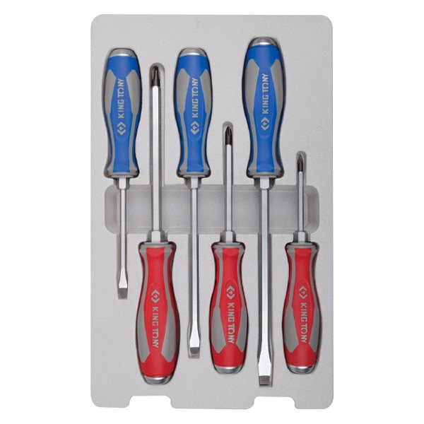 King Tony® - 6-piece Multi Material Handle Strike Cap Phillips/Slotted Mixed Screwdriver Set
