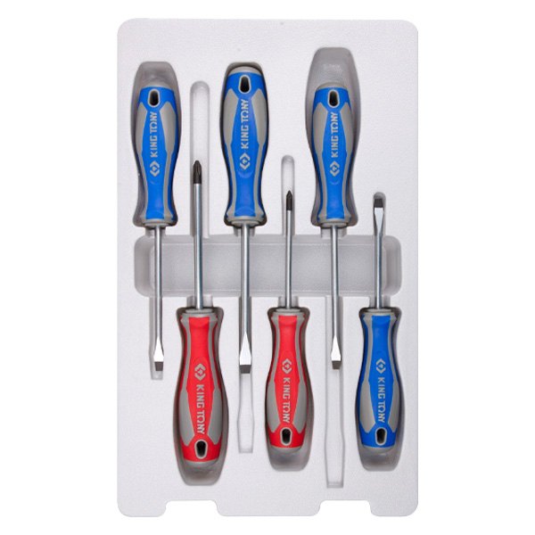 King Tony® - 6-piece Multi Material Handle Phillips/Slotted Mixed Screwdriver Set