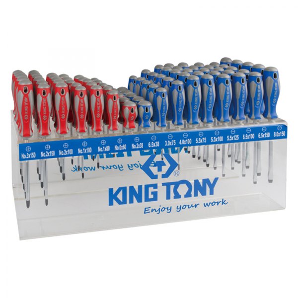 King Tony® - 96-piece Multi Material Handle Phillips/Slotted Mixed Screwdriver Set