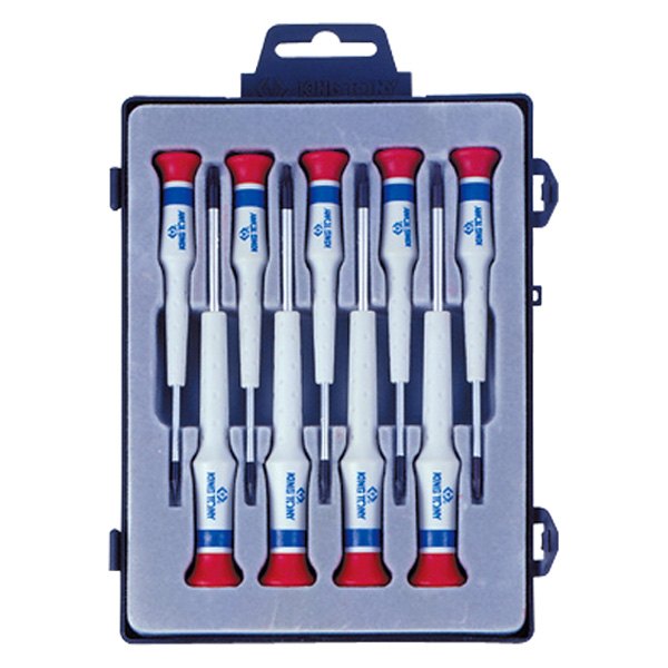 King Tony® - 9-piece 0.8 to 4 mm Multi Material Handle Precision Slotted Screwdriver Set