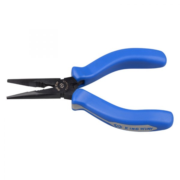 KING TONY® - 5-1/4" Box Joint Straight Jaws Multi-Material Handle Spring Loaded Cutting Mini Needle Nose Pliers