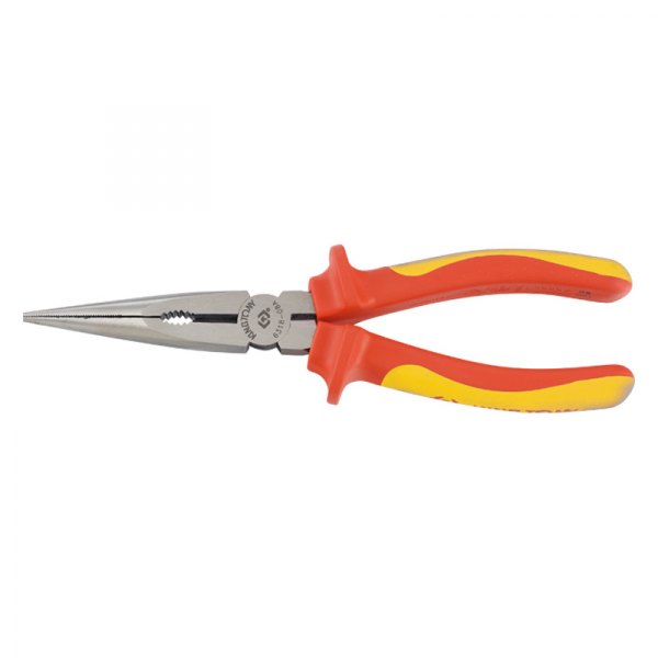 KING TONY® - 8-1/4" Box Joint Bent Jaws Insulated Handle Cutting Needle Nose Pliers