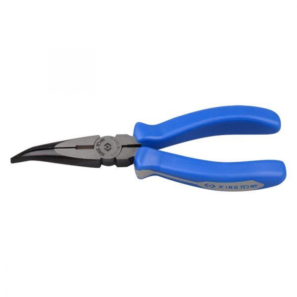 KING TONY® - 6-1/2" Box Joint Bent Jaws Multi-Material Handle Cutting European Style Needle Nose Pliers
