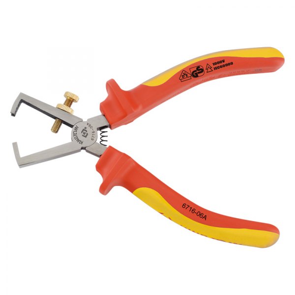 KING TONY® - 6-1/4" VDE Insulated Wire Stripping Plier with Spring