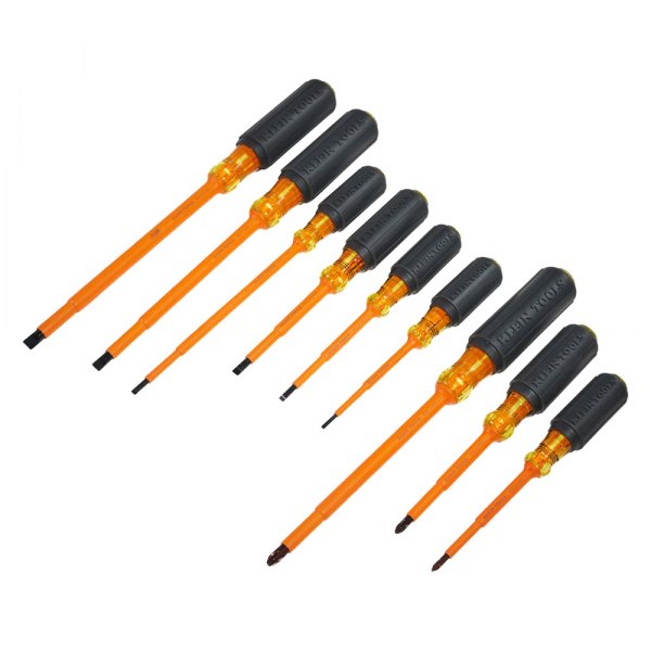 Klein Tools® - 9-piece Insulated Handle Phillips/Slotted Mixed Screwdriver Set