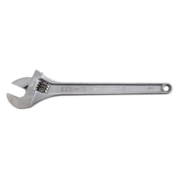 Klein Tools® - 1-1/8" x 10" OAL Chrome Plain Handle Adjustable Wrench