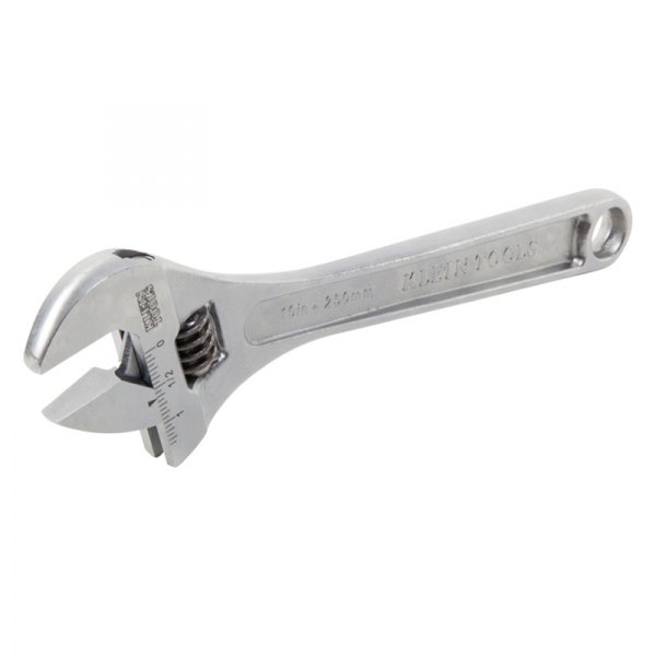 Klein Tools® - 1-5/16" x 10-1/8" OAL Chrome Extra Capacity Plain Handle Adjustable Wrench