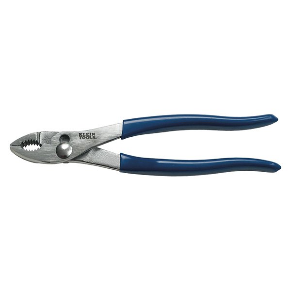 Klein Tools® - 8" Dipped Handle Round Nose Slip Joint Pliers 