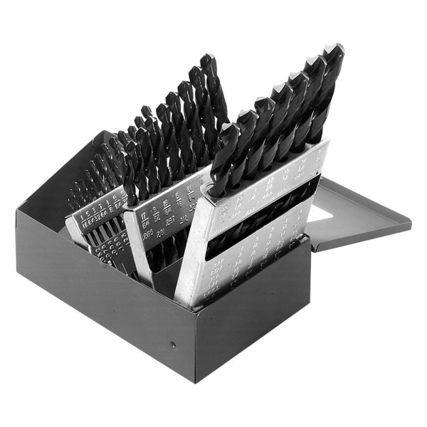 Klein Tools® - 29-Piece Black Oxide HSS Drill Bit Set with Metal Box