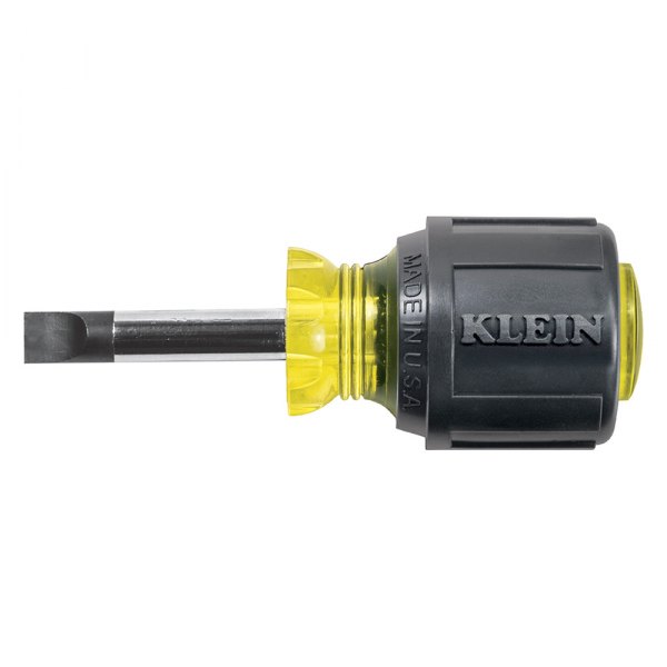 Klein Tools® - Tip-Ident™ 5/16" x 1-1/2" Multi Material Handle Stubby Slotted Screwdriver