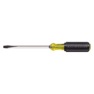 Klein Tools® 600-8 - Tip-Ident™ 3/8" x 8" Multi Material Handle Bolstered Slotted Screwdriver