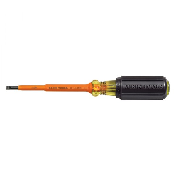Klein Tools® - 3/16" x 4" Insulated Handle Slotted Screwdriver