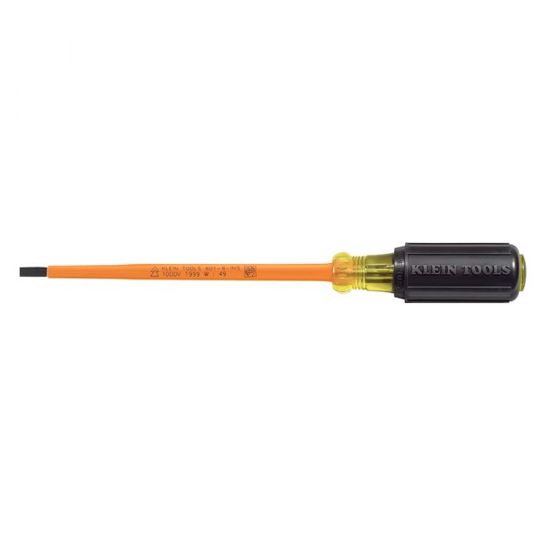 Klein Tools® - 3/16" x 8" Insulated Handle Slotted Screwdriver