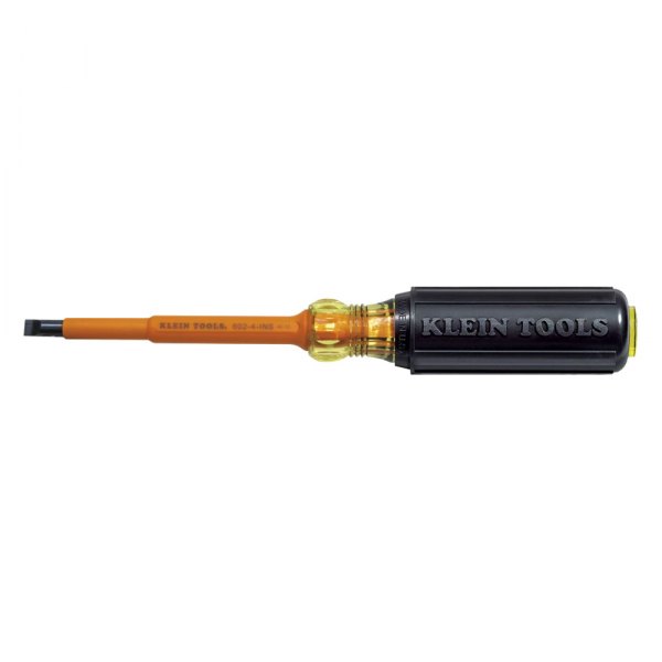 Klein Tools® - 1/4" x 4" Insulated Handle Slotted Screwdriver