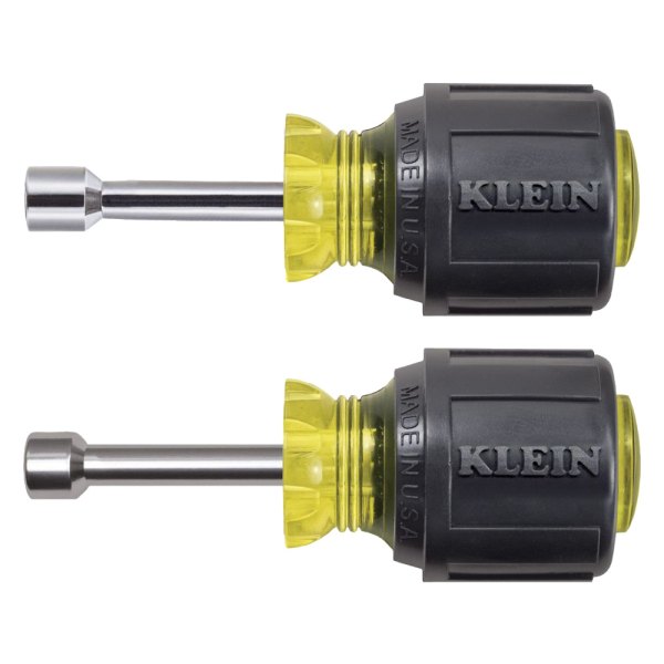 Klein Tools® - 2-piece 1/4" to 5/16" Multi Material Handle Hollow Shaft Stubby Nut Driver Set